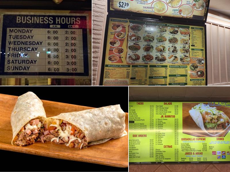 Filiberto's Mexican Food Menu