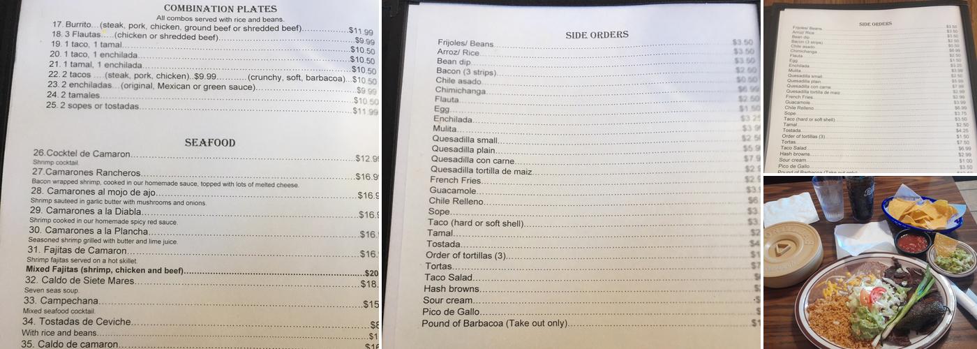 El Charrito Menu