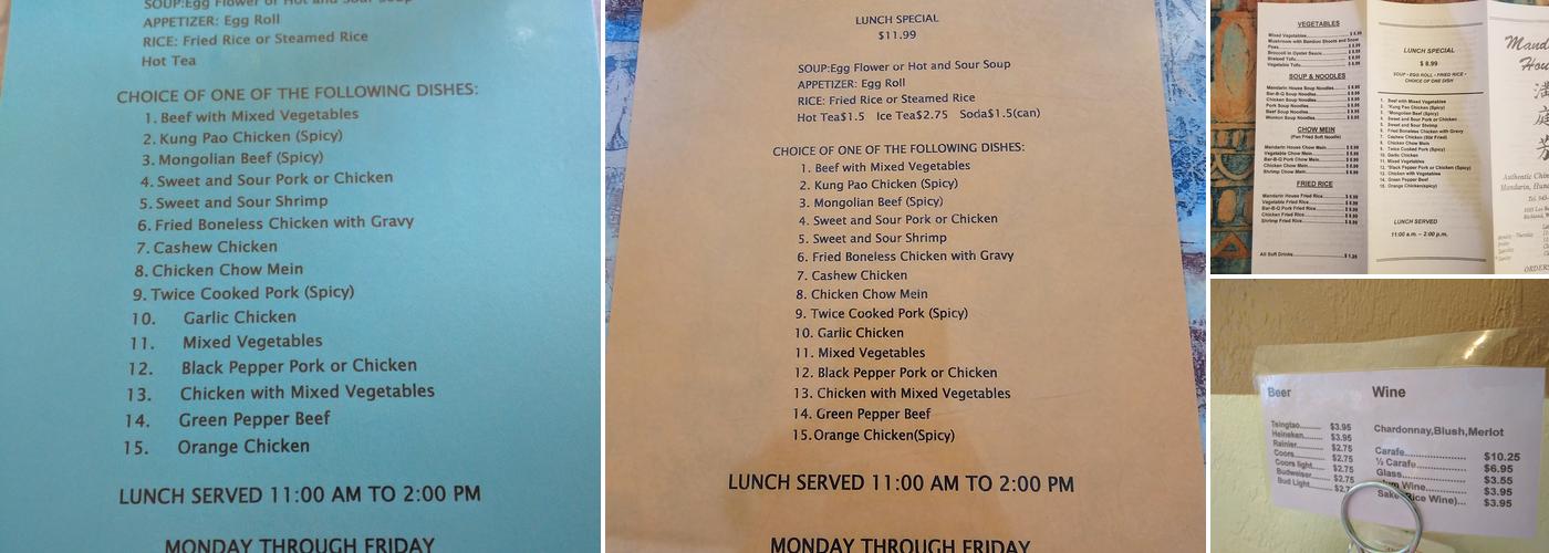 Mandarin House Menu