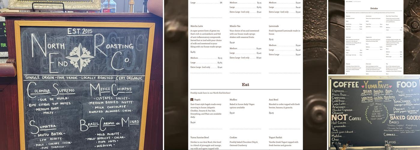 North End Coffeehouse Menu