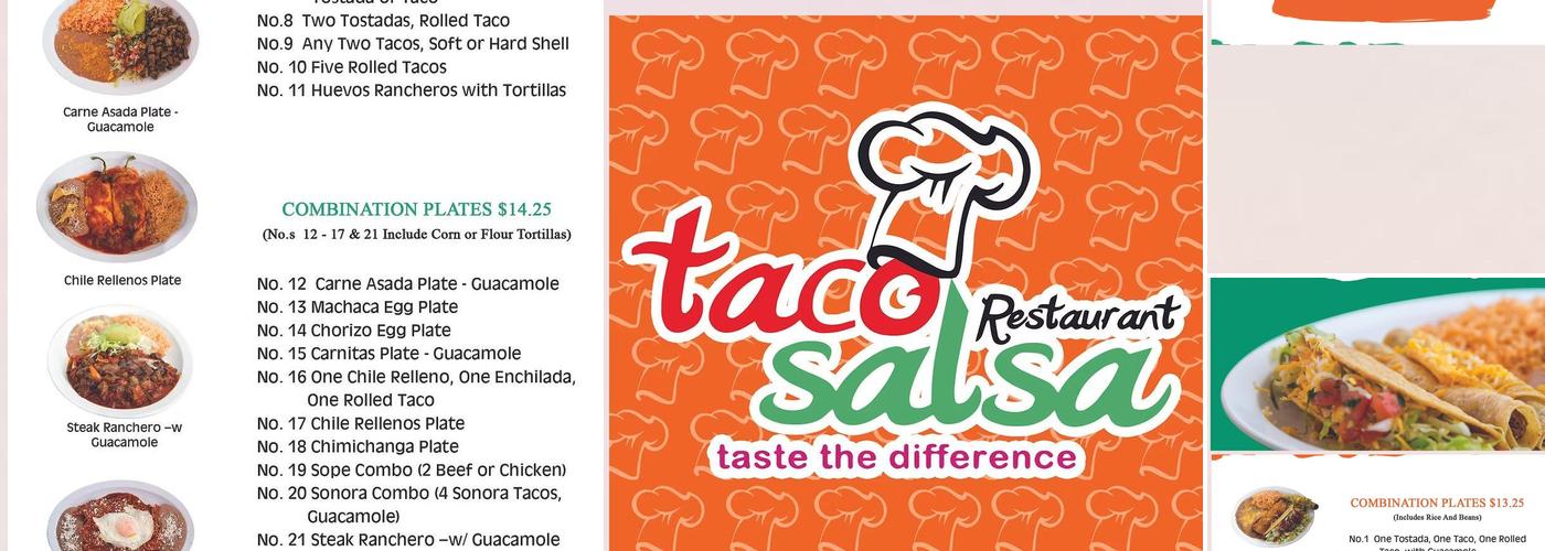 Taco Salsa Menu