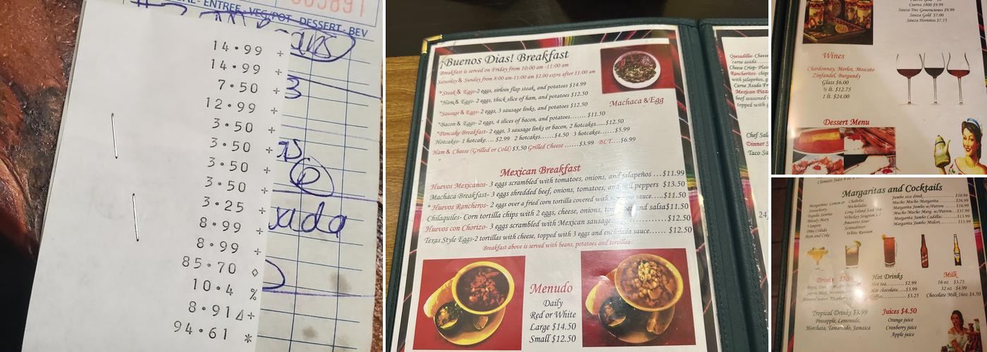 Mi Rancho Restaurant Menu