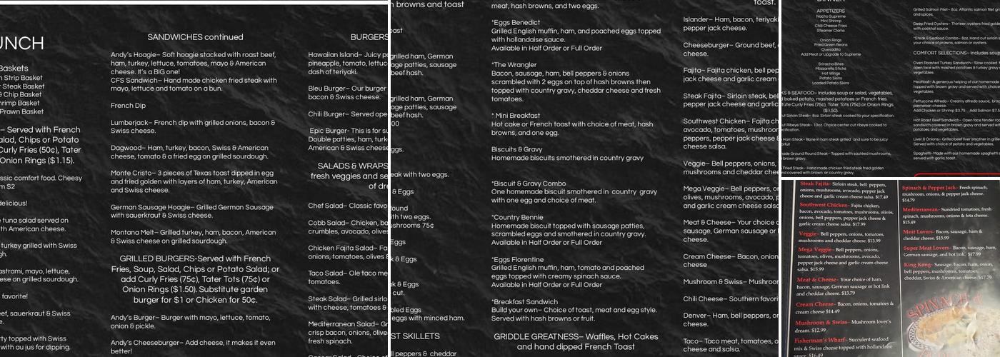 Andy's North Menu