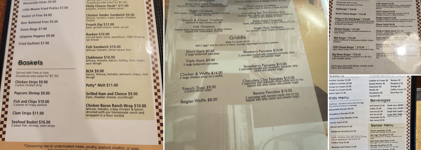 Lil’ Moon Diner Menu