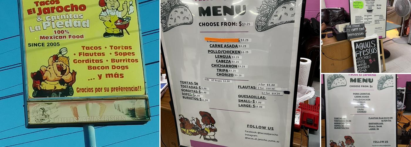 El Jarocho Taco Restaurant Menu