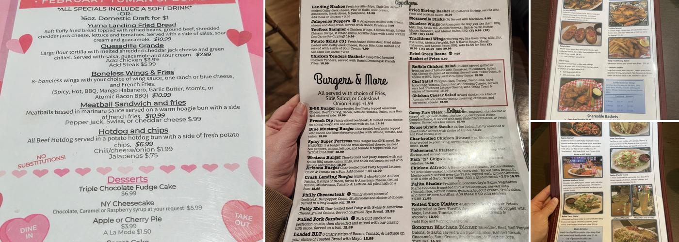 Yuma Landing Bar & Grill Menu