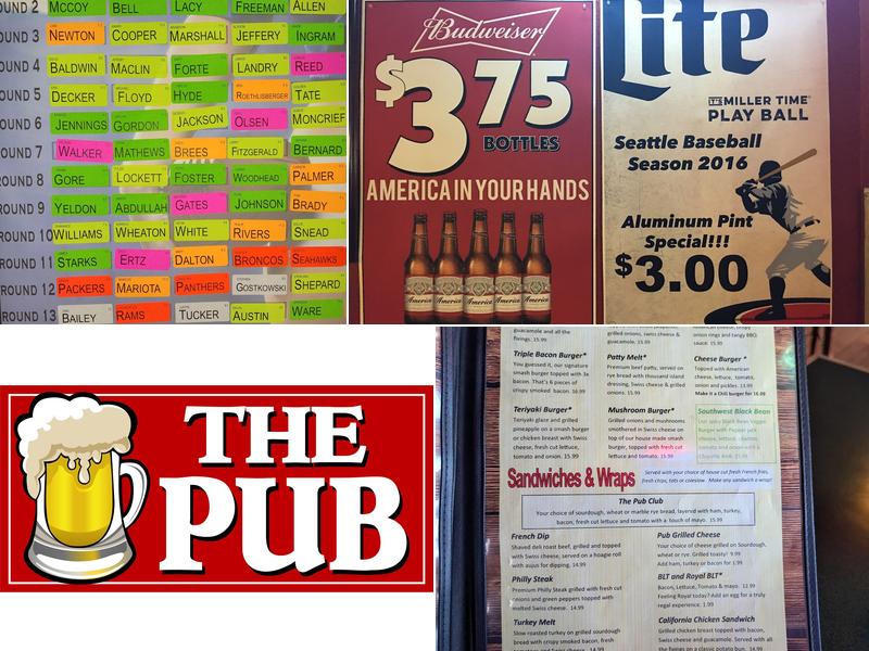 The Pub Menu