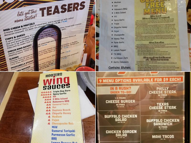 Hooters Menu