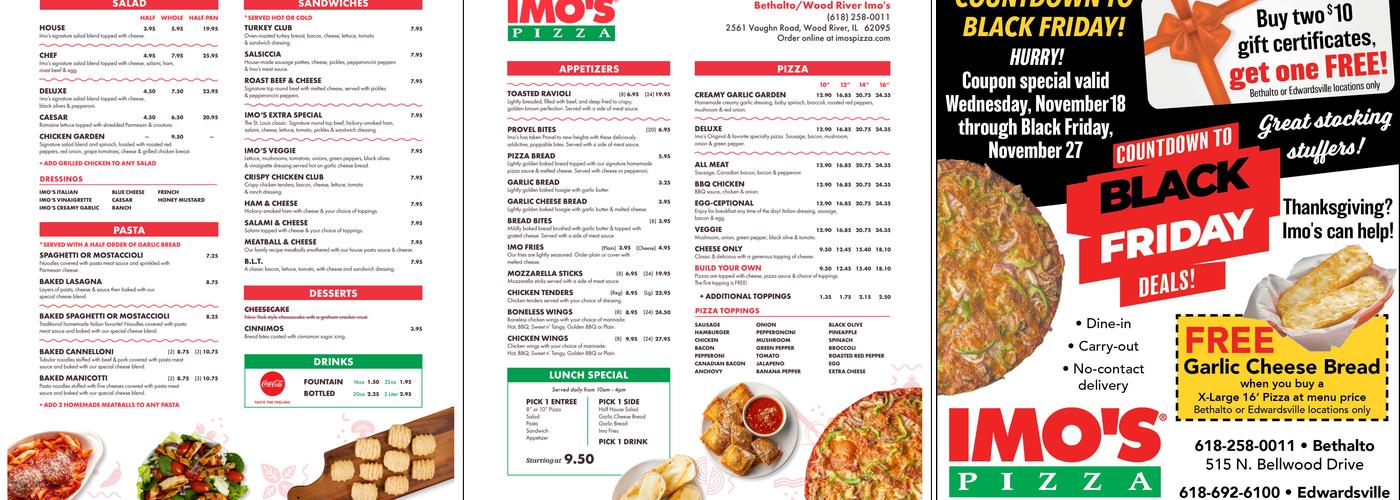 Imo's Pizza Menu
