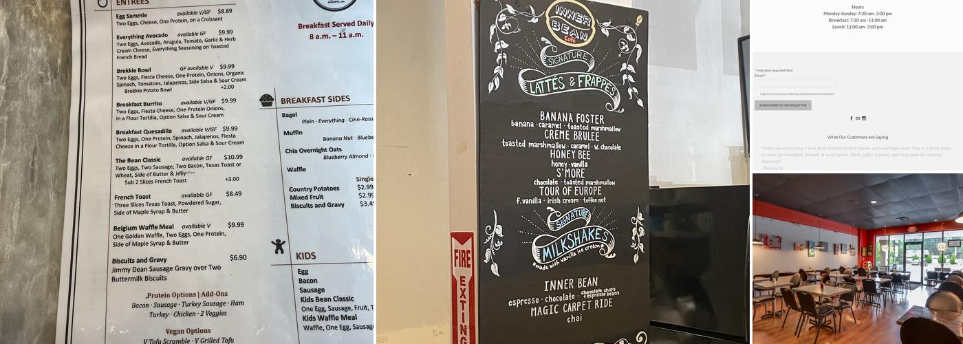 Inner Bean Cafe Menu