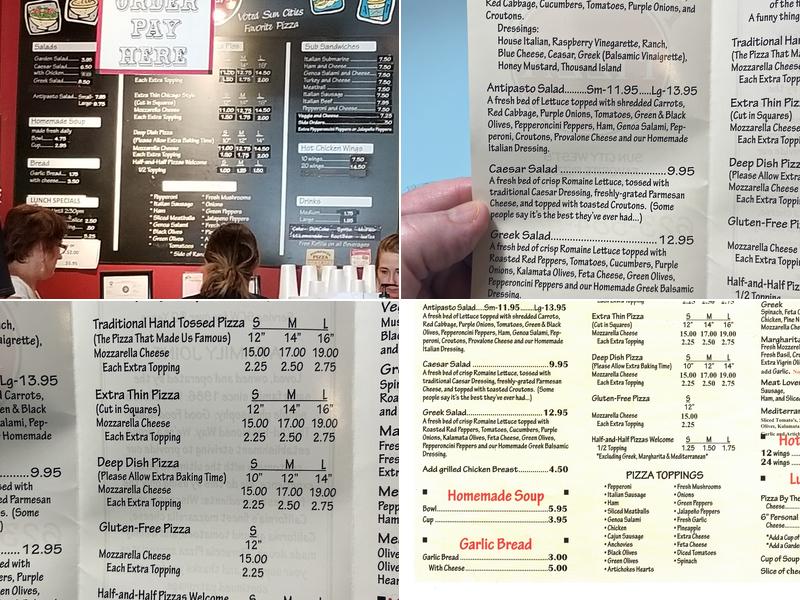 Florencia Pizza Menu