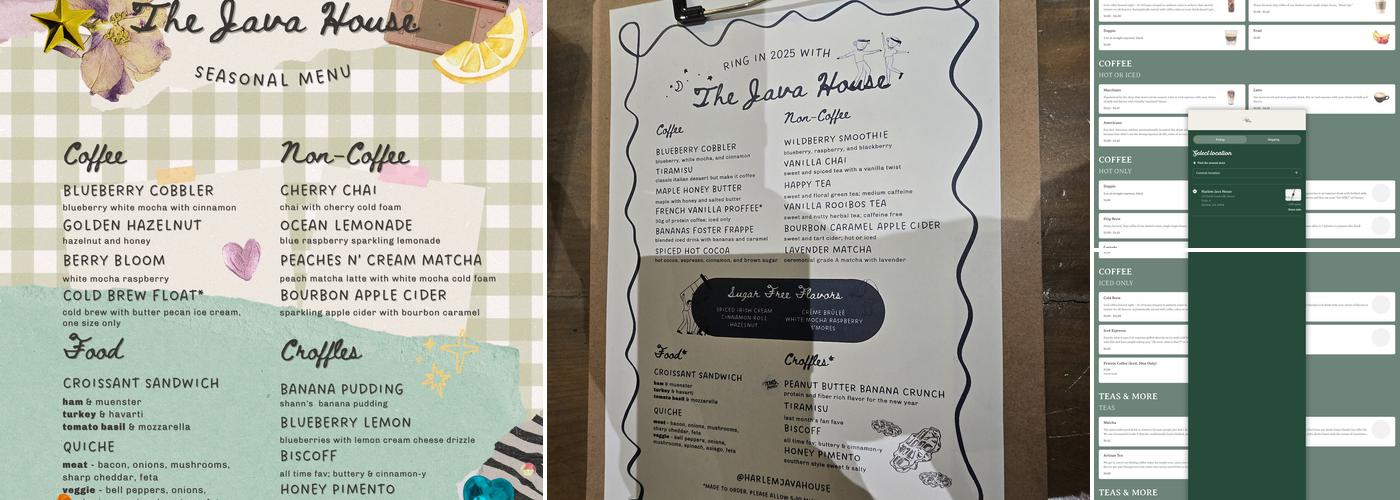 Harlem Java House Menu