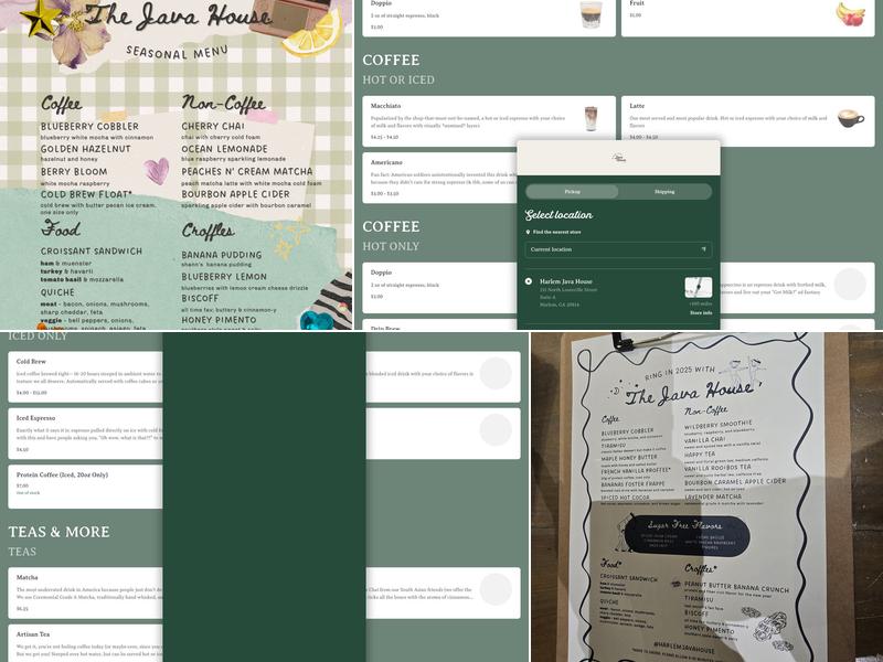 Harlem Java House Menu