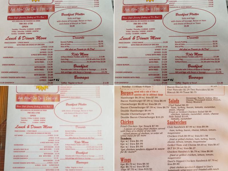 Steeley's Grill Menu