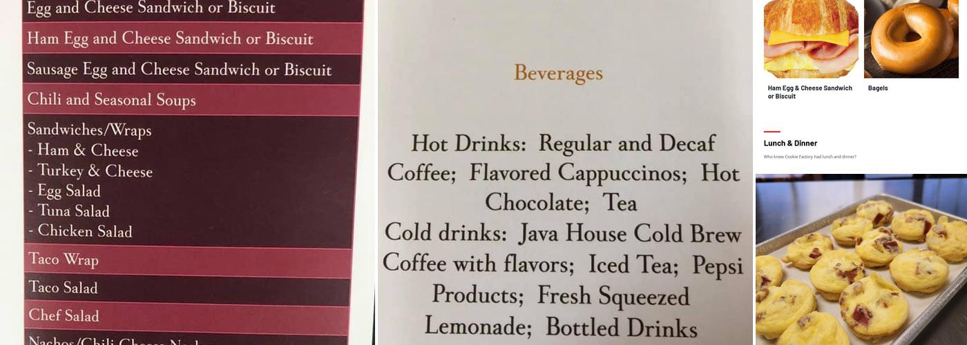 Cookie Factory Bakery Menu