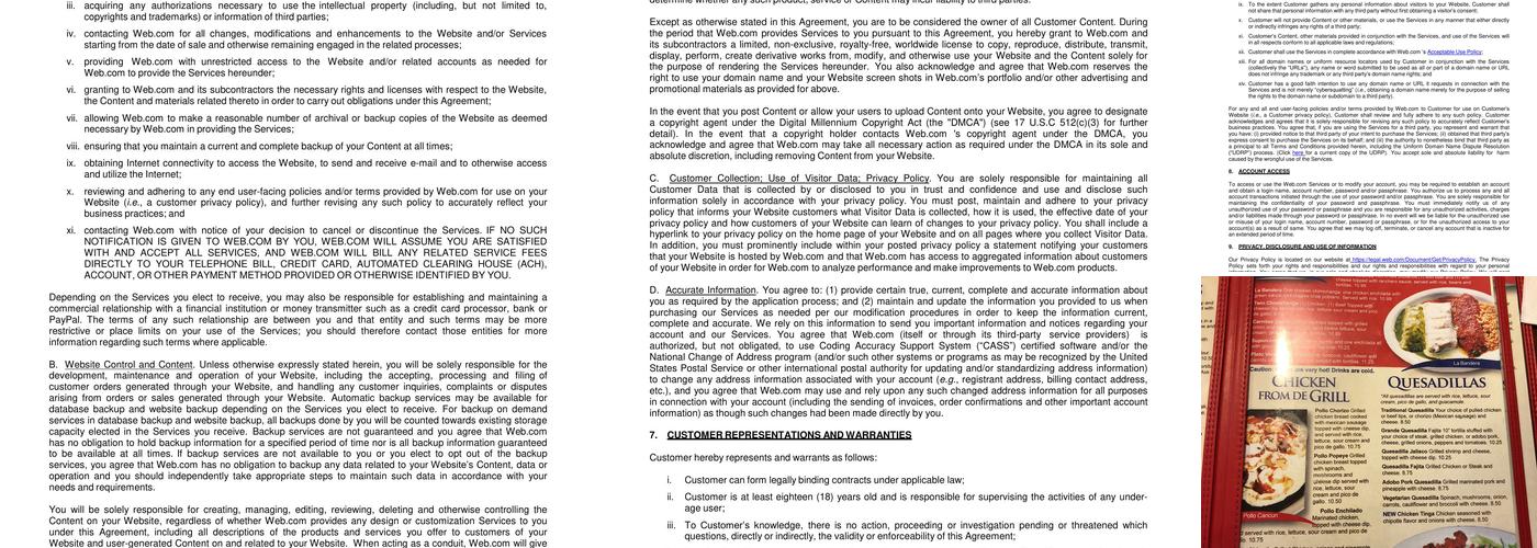 Riviera Maya Restaurant Menu