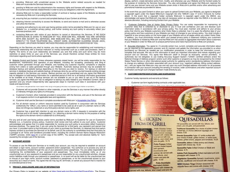 Riviera Maya Restaurant Menu