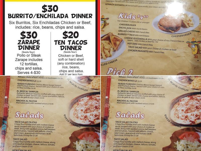 El Mezcal Mexican Restaurant Menu