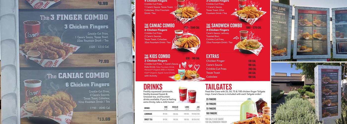 Raising Cane's Chicken Fingers Menu