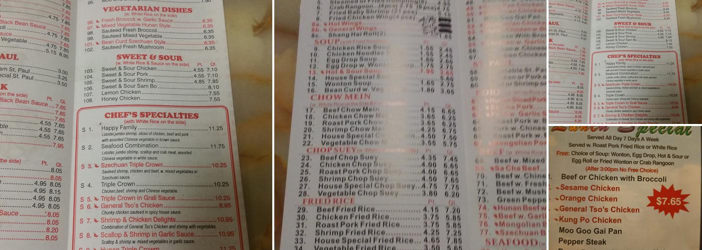 china king Menu