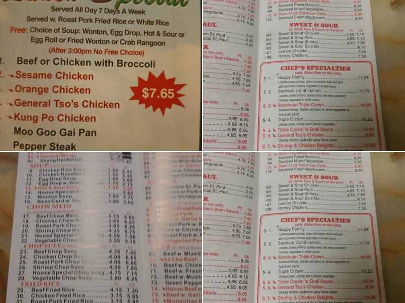 china king Menu