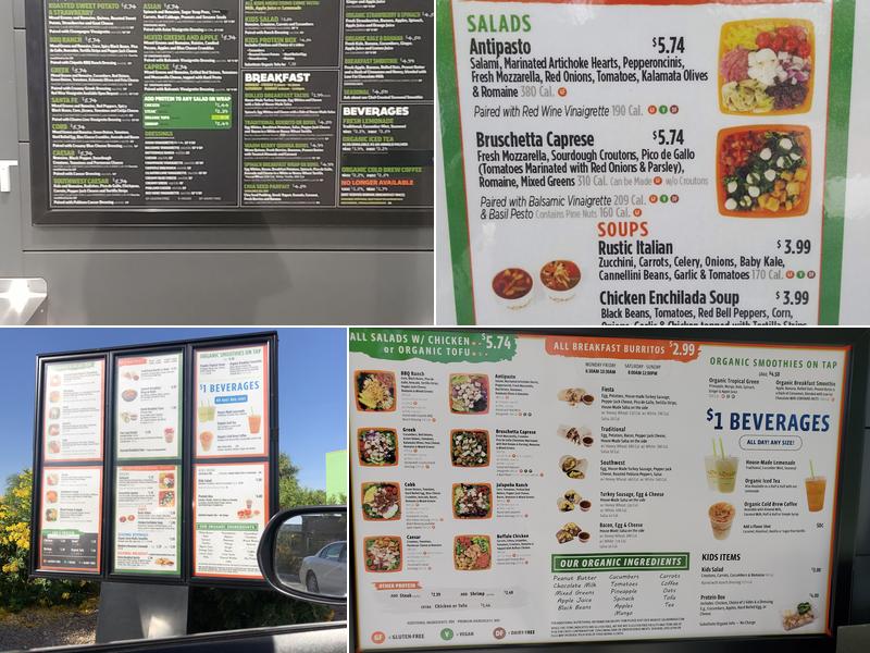 Salad and Go Menu