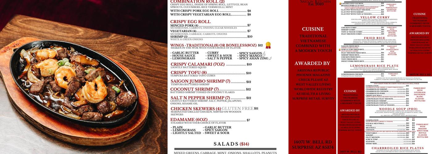 Saigon Kitchen Menu