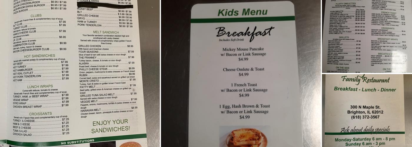 Sunny Side Up Café Menu