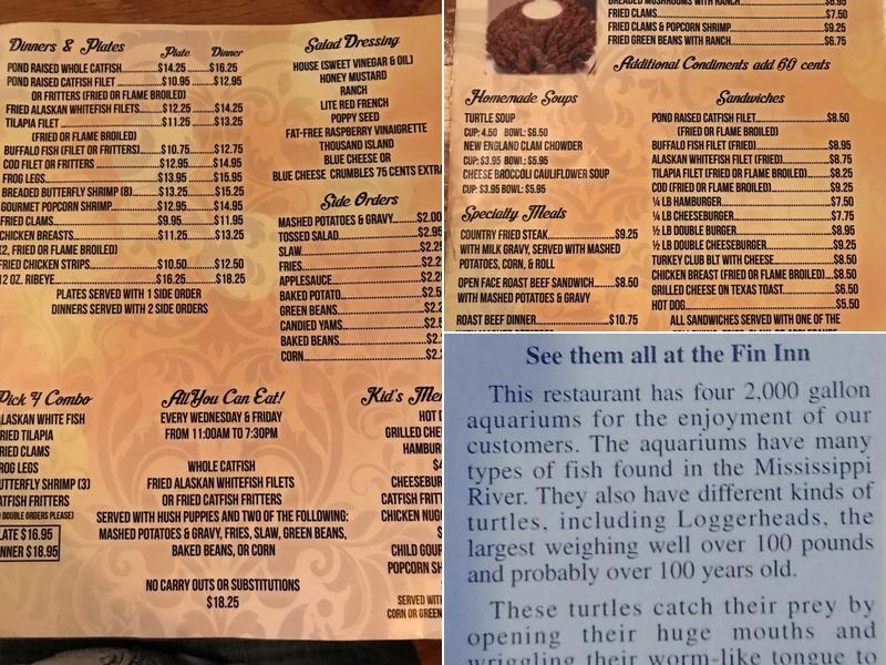 Fin Inn Menu