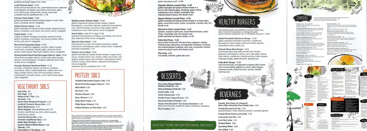 Pita Jungle Menu
