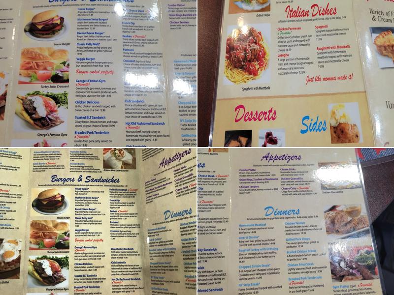 Georges cafe Menu