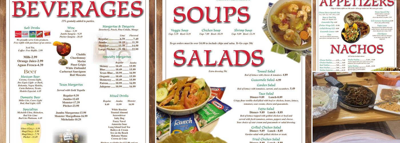 Mi Rancho Restaurant Menu