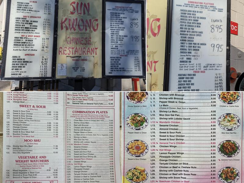 Sun Kwong Chinese Restaurant Menu