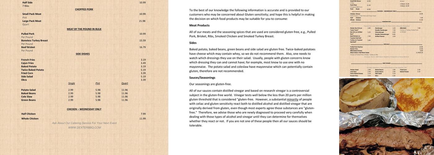 Dexter Bar-B-Q - Farmington Menu