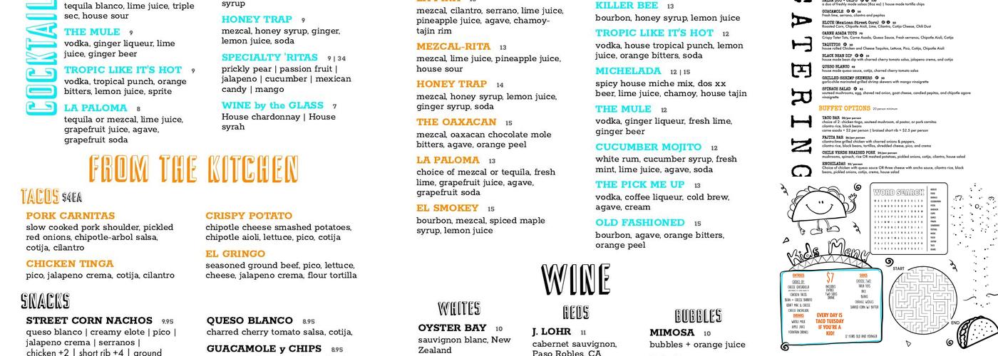 Revolu Modern Taqueria + Bar Menu