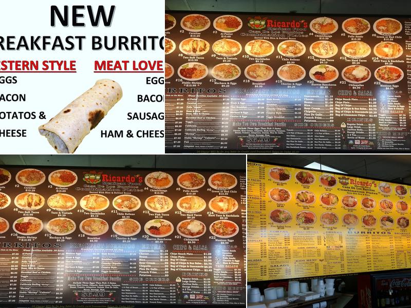 Ricardo's Mexican Food Menu