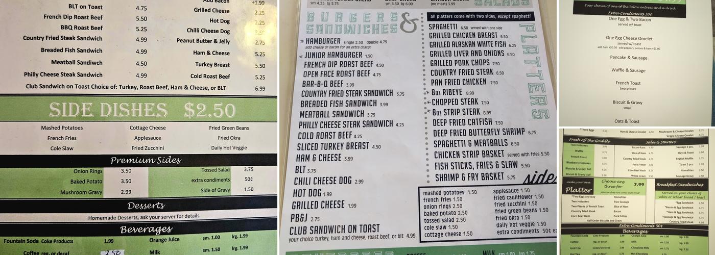 Christines Cafe Menu