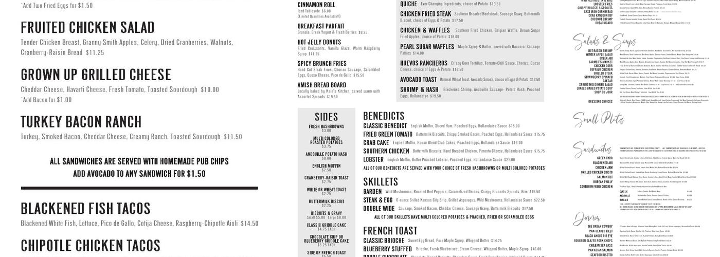 12 West Bar & Grill Menu