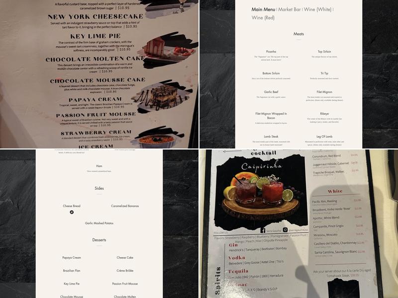 Serra Gaucha Brazilian Steakhouse Menu