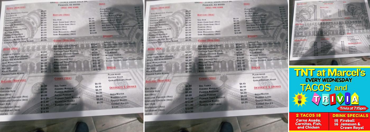 Marcel's Bar & Grill Menu