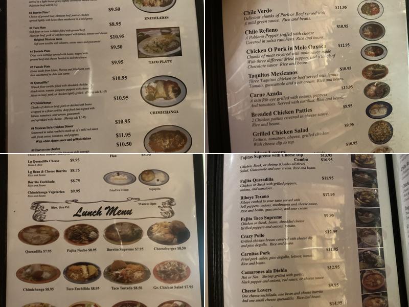Casa Sol Menu