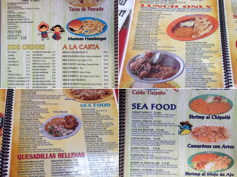 Dos Primos Menu