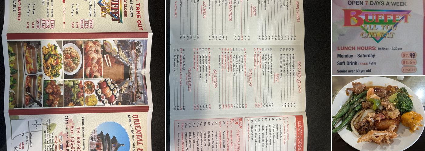 Oriental Buffet Menu