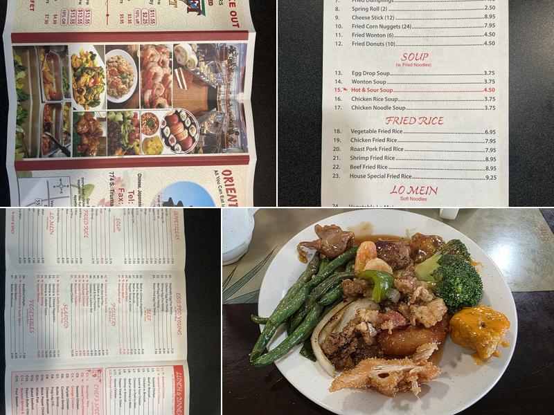 Oriental Buffet Menu