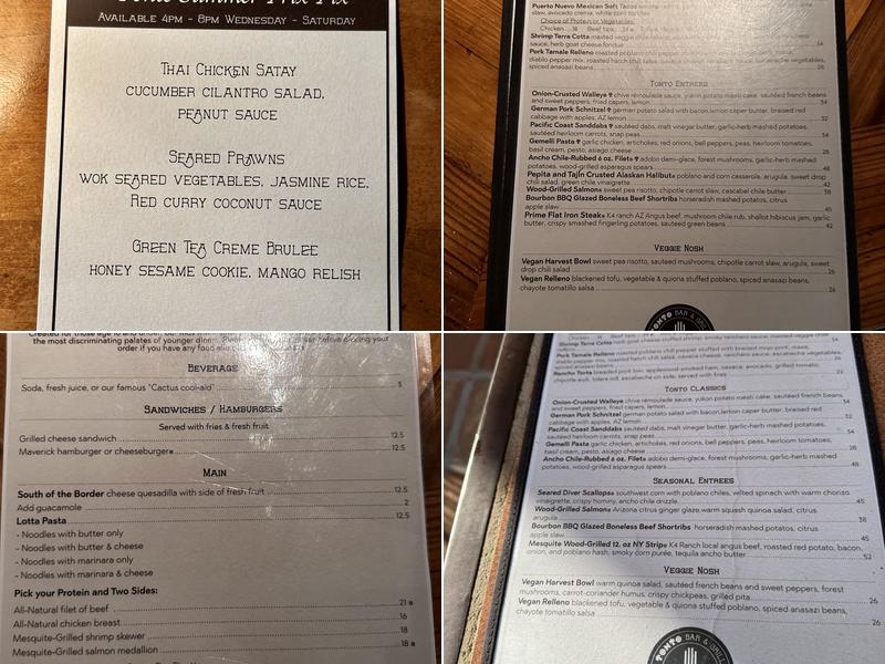 Tonto Bar & Grill Menu