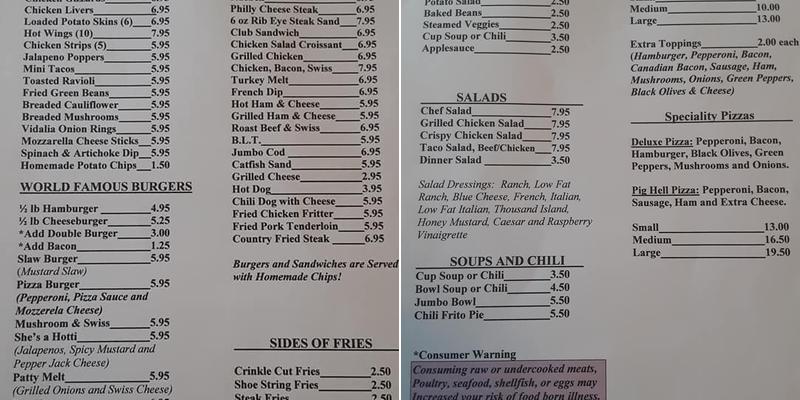 Benham Street Grill Menu