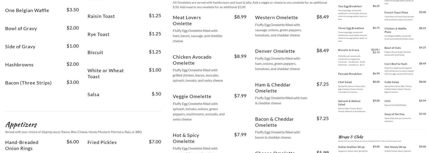 Riverside Grill Menu
