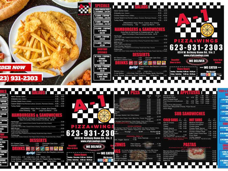 A1 Pizza & Wings Menu
