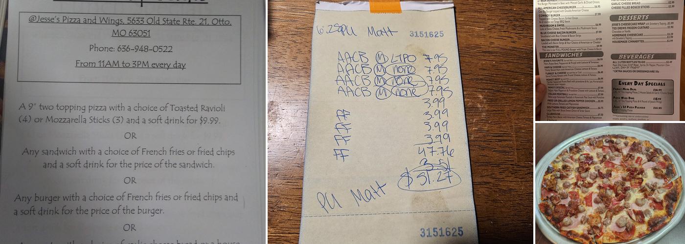 Jesse's Pizza & Wings Menu