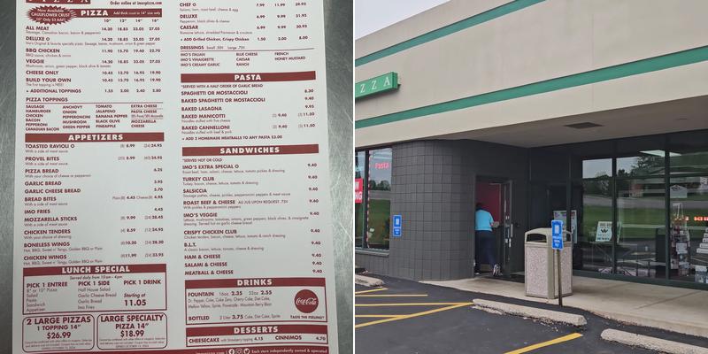 Imo's Pizza Menu